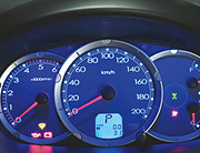 Combination meter with silver accents